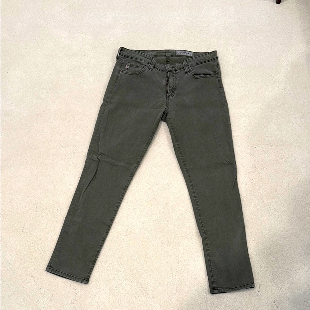 AG Prima Ankle Olive Green Jeans: Size 29 Excellent Condition